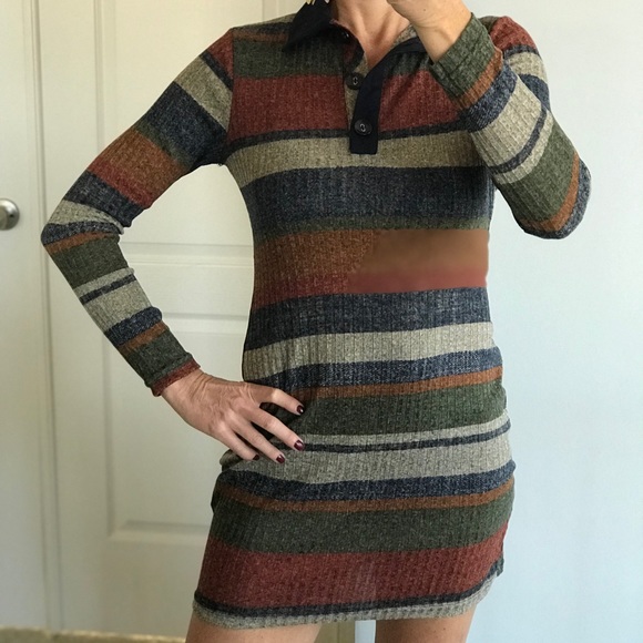 Dresses & Skirts - Striped Long Sleeve Tunic Dress